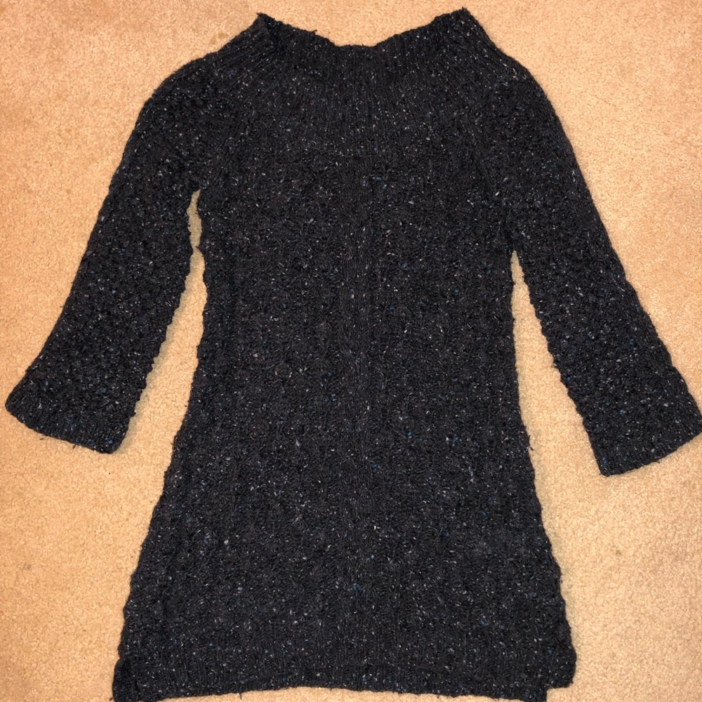 Juicy Couture Womens Small Grey Blue Detail Knit Sweater Pullover Y2K Crew